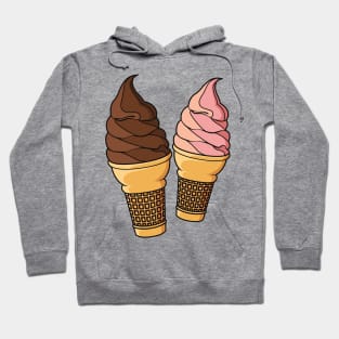 Ice cream cone cartoon illustration Hoodie